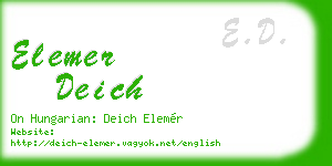 elemer deich business card